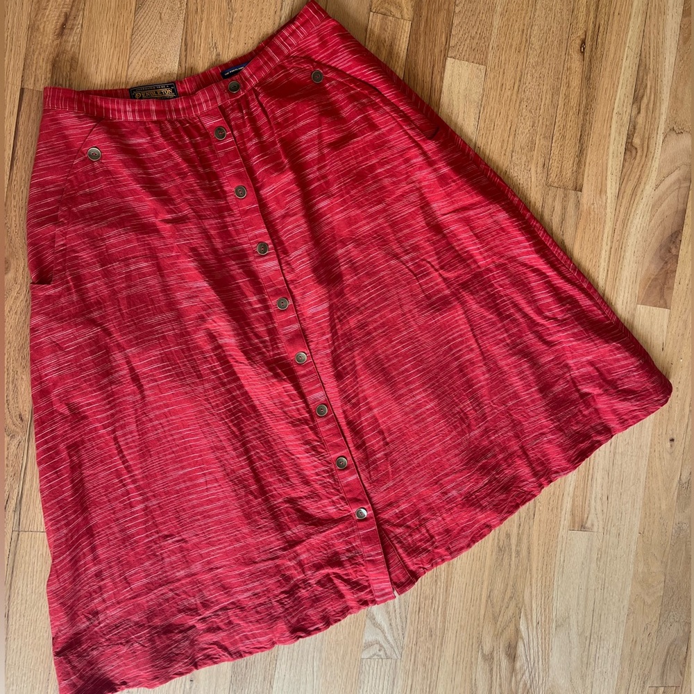Vintage Pendleton Skirt, Portland Collection 100% Cotton Red Sz M